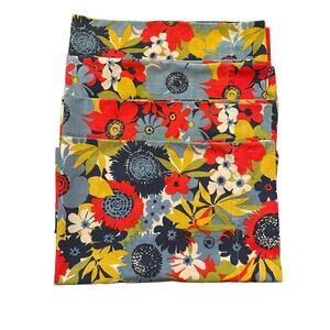 Vintage Pequot 4 Pillowcases Yellow Red Blue Floral Daisies Retro Mod Percale